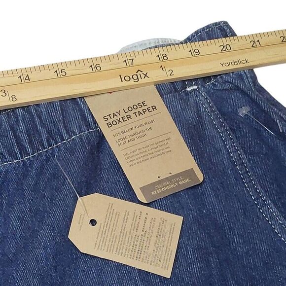 Levi's Stay Loose Boxer Taper Jeans Men's Size XXL Blue Medium Wash Elastic Wais - Picture 10 of 13